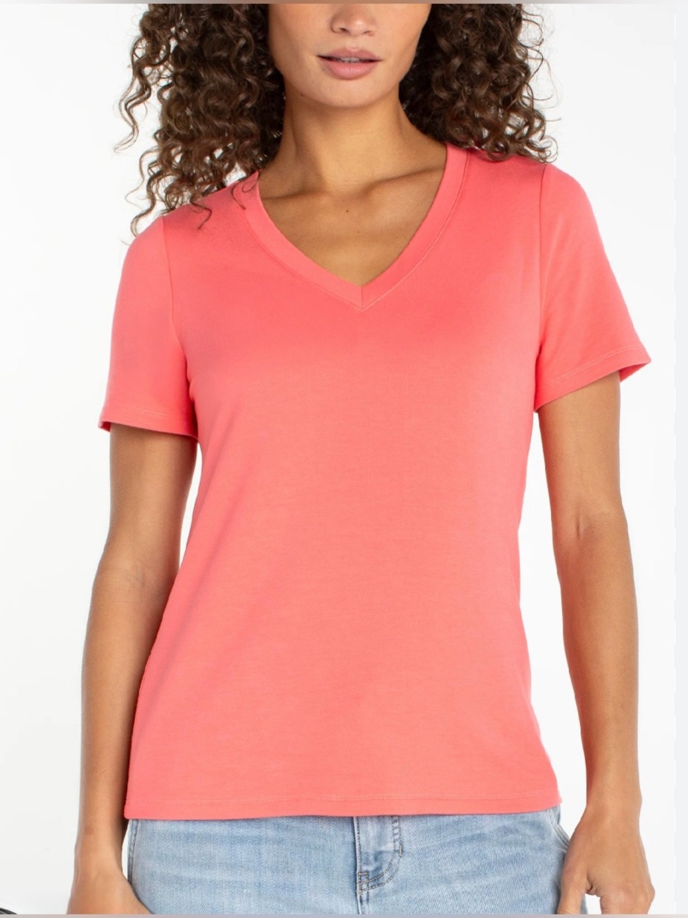 Soft Coral V-Neck Women’s Tee